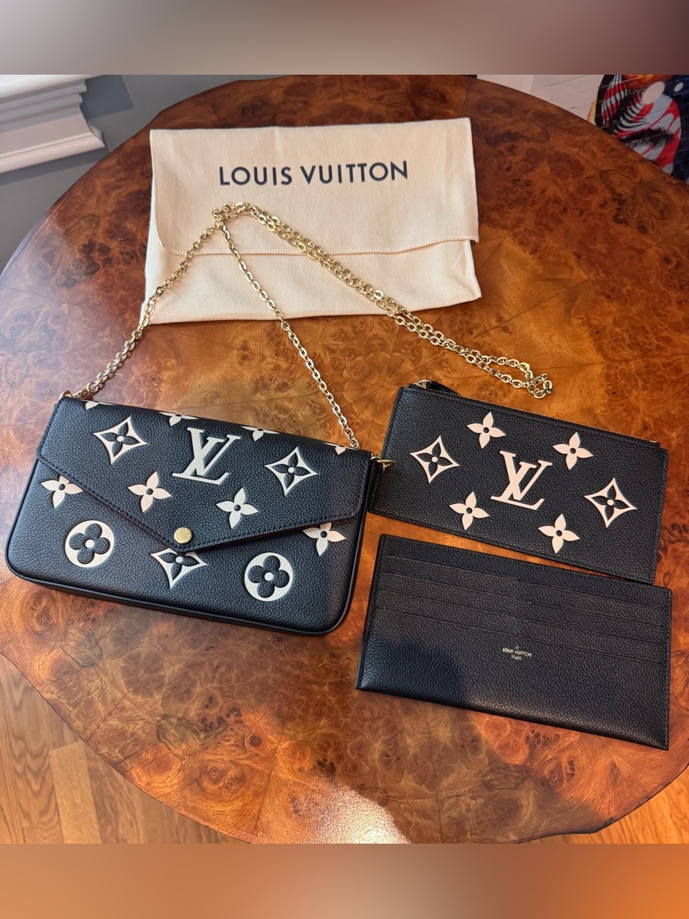 Louis Vuitton Félicie Pochette M80482 bicolor black beige monogram - never used